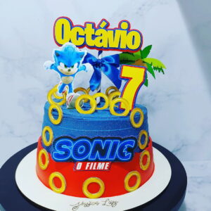Kit com 5 arquivos de corte: 04-SONIC TOPO DE BOLO