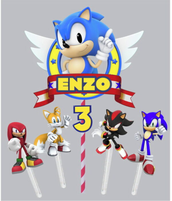 Arquivo de Corte Sonic Topo de Bolo - Studio e pdf