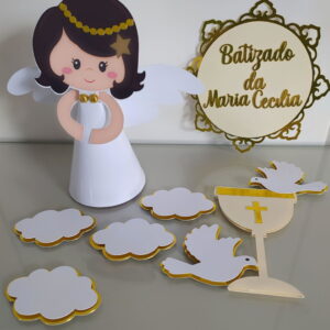 Arquivo de corte topo anjo batizado Maria Cecília+brinde