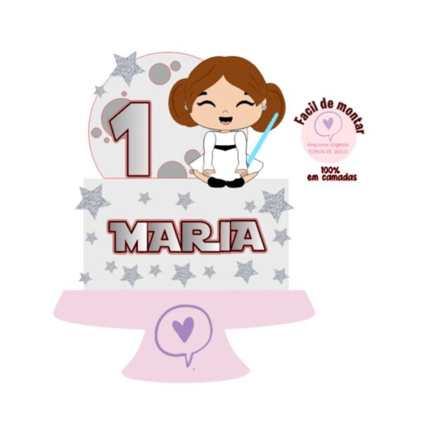 Arquivo de Corte Topo Baby Princesa Leia Star Wars 1