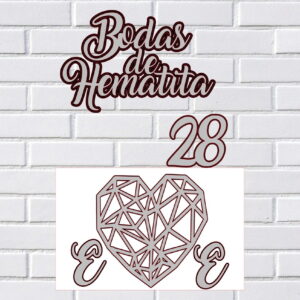 Arquivo de Corte Topo Bolo Bodas de Hematitas Studio