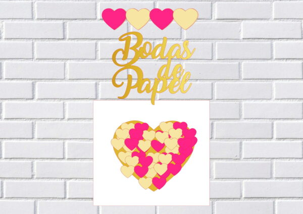 Arquivo de Corte Topo Bolo Bodas de Papel Studio