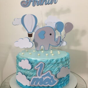 Arquivo de Corte Topo Bolo Elefante Azul