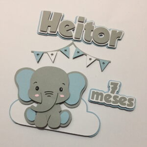 Arquivo de corte topo bolo elefante w