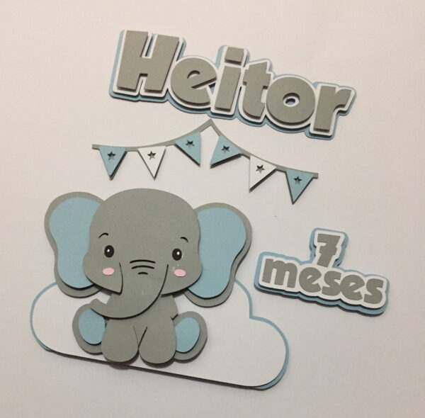 Arquivo de corte topo bolo elefante w