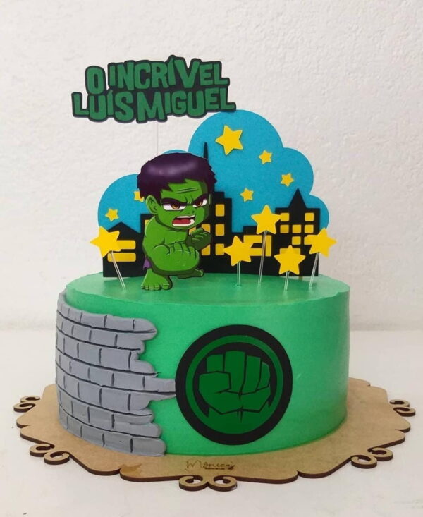 Arquivo de corte Topo bolo Hulk (Kit leve 4)