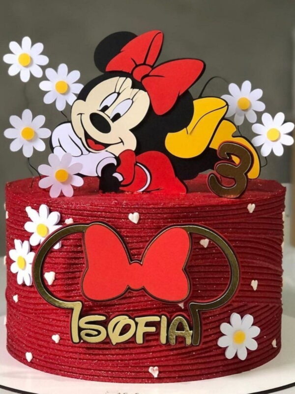Arquivo de Corte Topo Bolo Minnie Vermelha