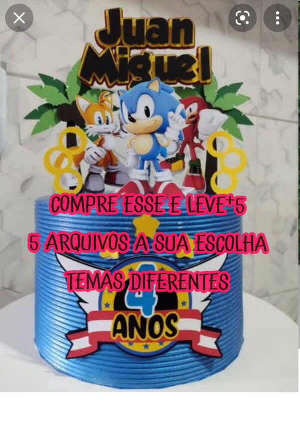 Arquivo de Corte Topo Bolo Sonic