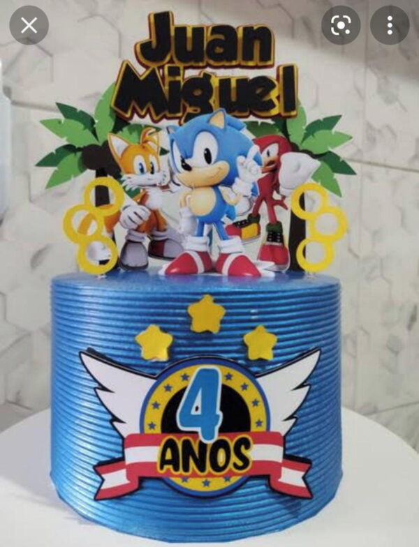 Arquivo de Corte Topo Bolo Sonic - Image 2