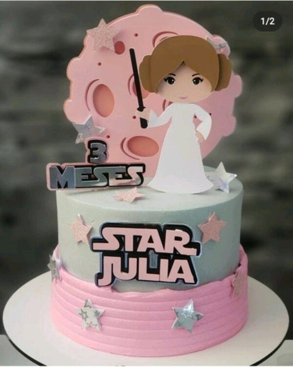 Arquivo de corte topo bolo star wars princesa leia cute