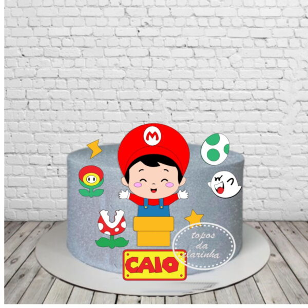 Arquivo de Corte Topo Bolo Super Mario Baby Camada