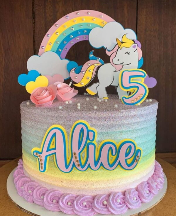 Arquivo de corte topo bolo Unicornio