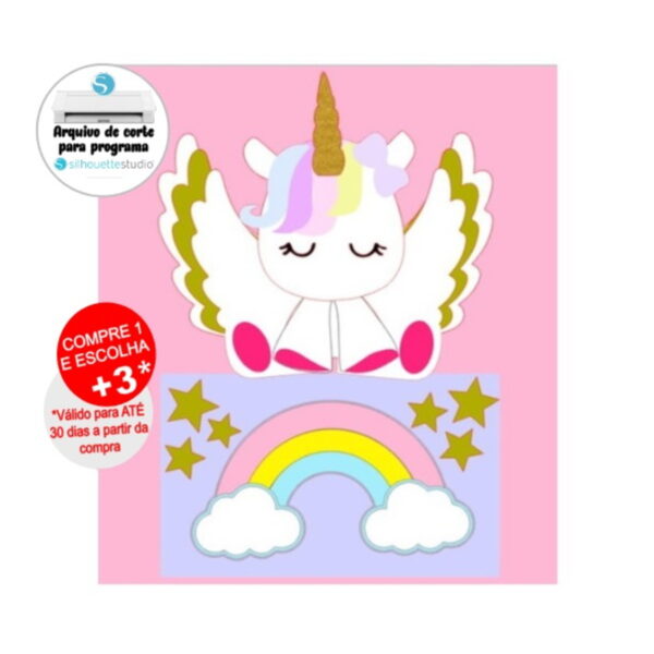 Arquivo de Corte Topo Bolo Unicornio Camada
