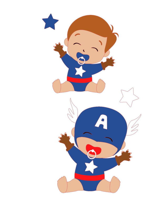 Arquivo de Corte Topo Capitão América Baby Cute
