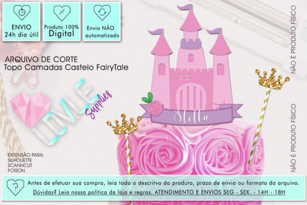 Arquivo de Corte Topo Castelo Encantado Princesa Camadas