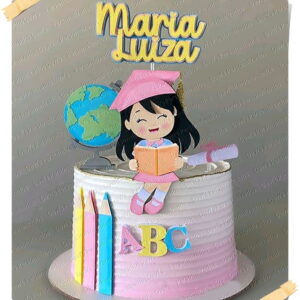 Arquivo de Corte Topo de Bolo Abc Formatura Menina