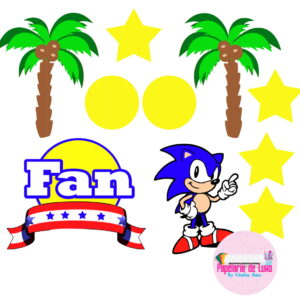 Arquivo de corte Topo de Bolo 3D Sonic