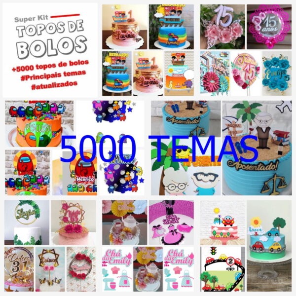 Arquivo de Corte Topo de Bolo 5000 Temas - Image 2
