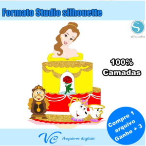 Arquivo De Corte - Topo De Bolo A Bela E A Fera - 446