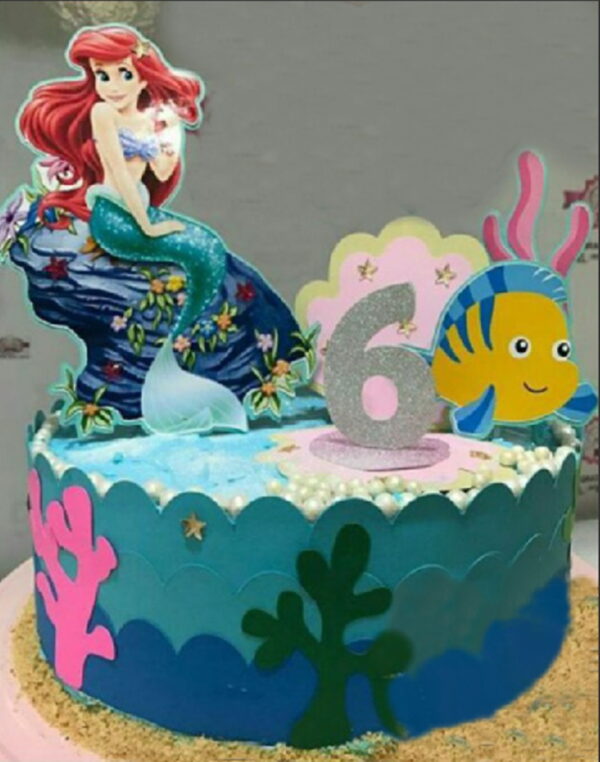 ARQUIVO DE CORTE TOPO DE BOLO A PEQUENA PRINCESA ARIEL.
