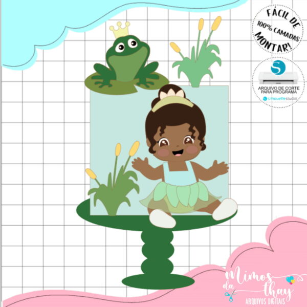 Arquivo de Corte: Topo de Bolo a Princesa e o Sapo Baby 001