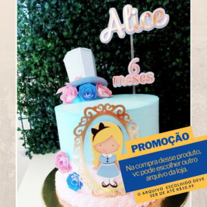 Arquivo de Corte Topo de Bolo Alice -002