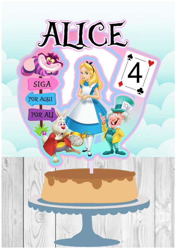 Arquivo De Corte Topo De Bolo Alice No Pais Das Maravilhas