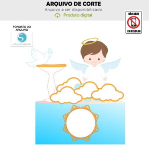 Arquivo de Corte Topo de Bolo Anjinho Batizado