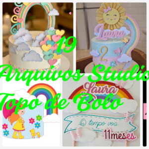 Arquivo de Corte Topo de Bolo - Arco Iris