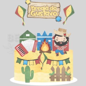 Arquivo de Corte Topo de Bolo Arraiá do Gustavo 0706 - Bf