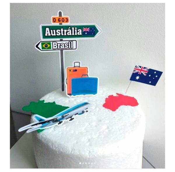 Arquivo de Corte Topo de bolo Austrália e Kit Viagem - Image 2