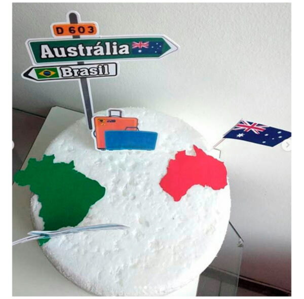 Arquivo de Corte Topo de bolo Austrália e Kit Viagem