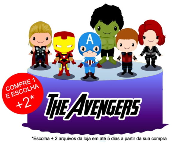 Arquivo de Corte Topo de Bolo Avengers - Vingadores