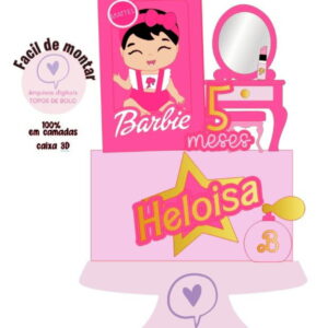 Arquivo de Corte Topo de Bolo Baby Barbie Caixa 1