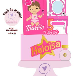 Arquivo de Corte Topo de Bolo Baby Barbie Caixa 2