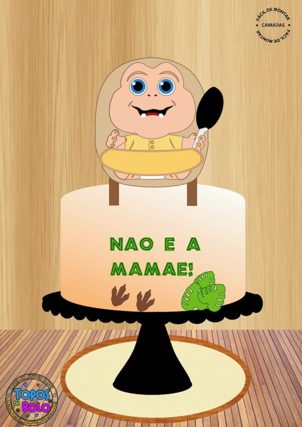 Arquivo de Corte Topo de Bolo Baby Família Dinossauro