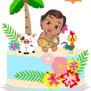 Arquivo de Corte Topo de Bolo Baby Moana
