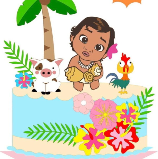 Arquivo de Corte Topo de Bolo Baby Moana