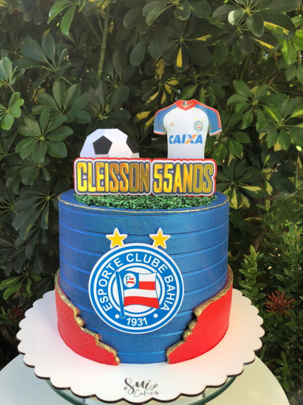 243 - Arquivo de Topo de Bolo Esporte Clube Bahia Bola 3d