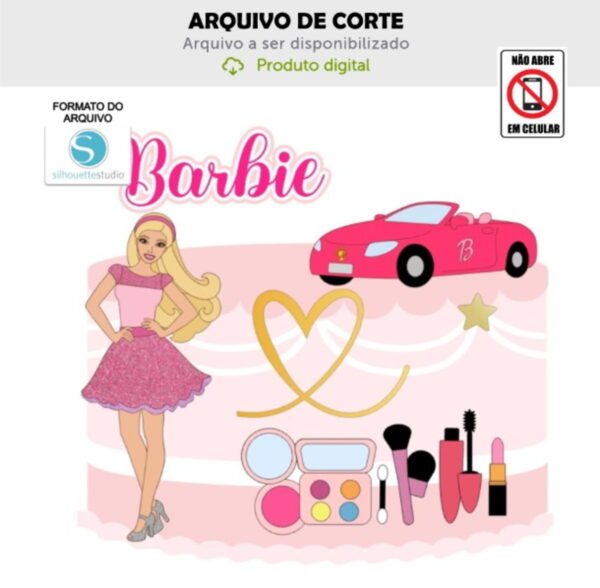 Arquivo de Corte Topo de Bolo Barbie