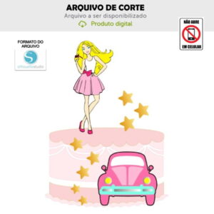 Arquivo de Corte Topo de Bolo Barbie