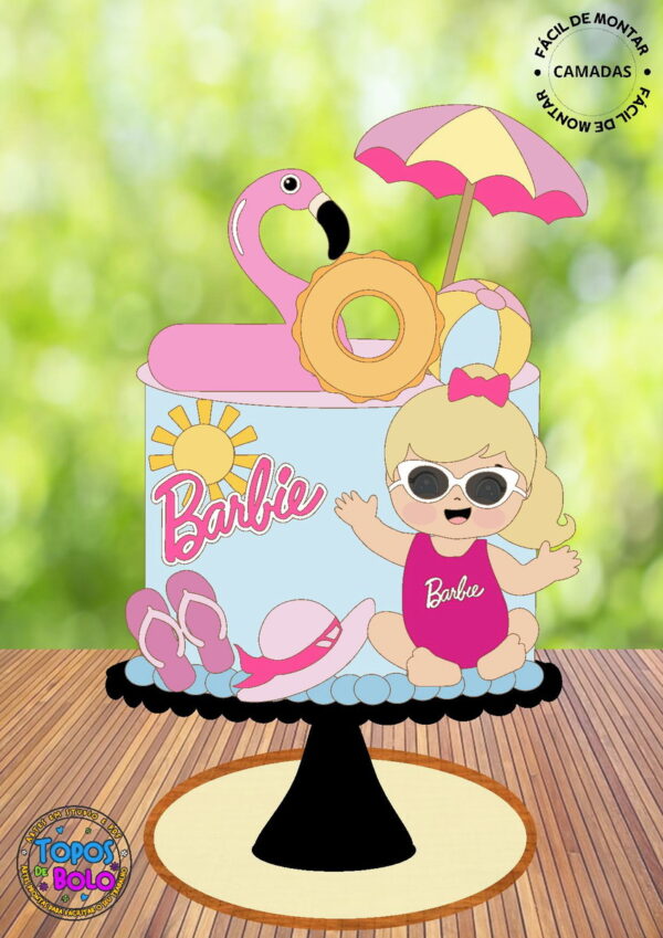 Arquivo de Corte Topo de Bolo Barbie Baby