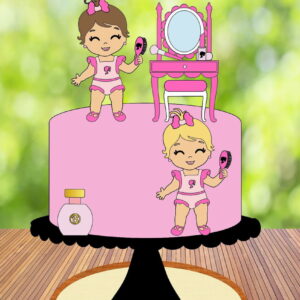Arquivo de Corte Topo de Bolo Barbie Baby Penteadeira