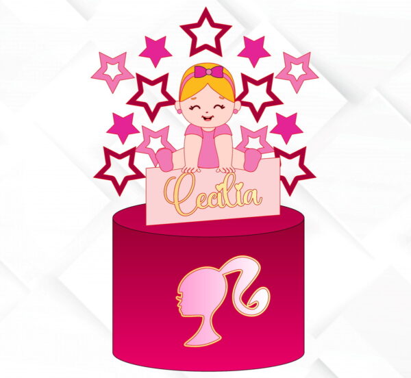 Arquivo de Corte Topo de Bolo Barbie Baby Studio 011