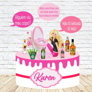 Arquivo de Corte Topo de Bolo Barbie Bêbada 004 Studio