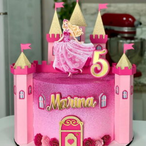 Arquivo de Corte: Topo de Bolo Barbie + Castelo 3d 022