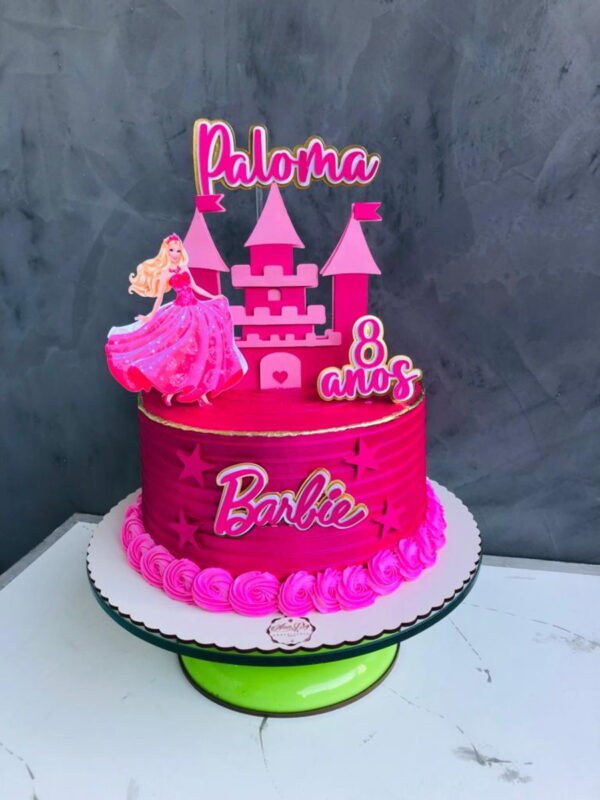 Arquivo de Corte Topo de Bolo Barbie Castelo - Imagem 2