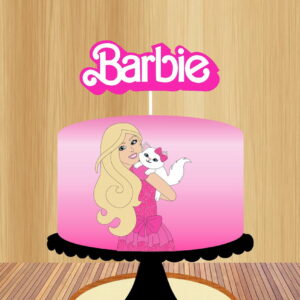 Arquivo de Corte Topo de Bolo Barbie e Gatinha