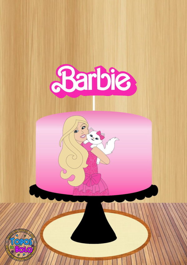 Arquivo de Corte Topo de Bolo Barbie e Gatinha