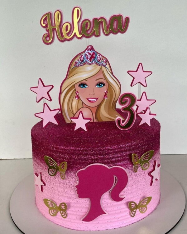 Arquivo de Corte Topo de Bolo Barbie Estrelas